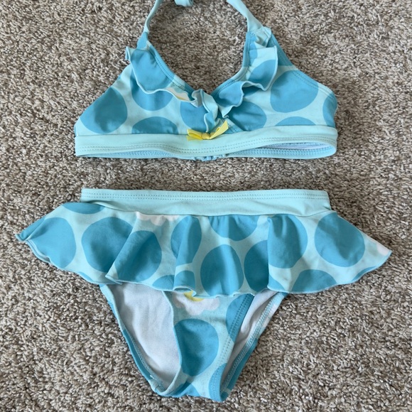 Gymboree Girl’s blue polka dot Two Piece bikini bathing suit Swimsuit Size 5 - Picture 2 of 10